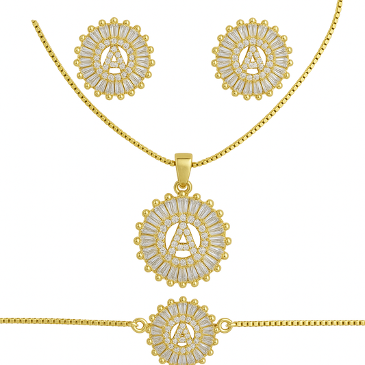 Zirkonia sieraad set - initialen